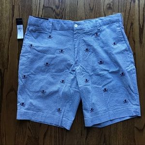 NWT Polo men's seersucker skull/bones shorts SZ 36